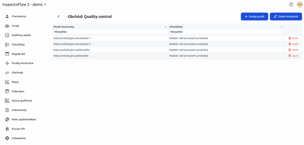 Obchód QC w InspectoFlow 2