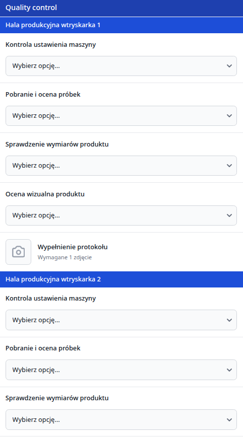 Widok pracownika w InspectoFlow 2